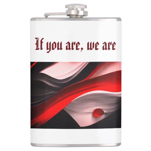 Abstract Zwart & Rood Collectie Bold Modern Design Heupfles (Voorkant)