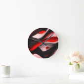 Abstract Zwart & Rood Design Modern Elegance voor  Ronde Klok (Huis)