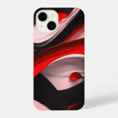 Abstract Zwart & Rood Design Premium Collectie - iPhone Hoesje (Achterkant)