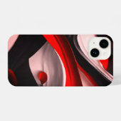 Abstract Zwart & Rood Design Premium Collectie - iPhone Hoesje (Achterkant horizontaal)