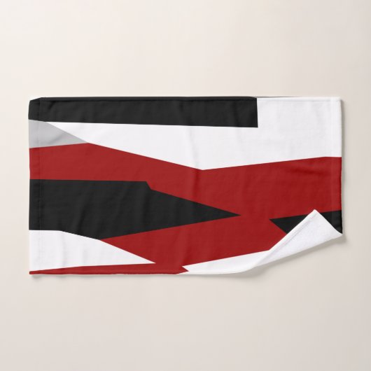 Abstract zwart, rood en wit bad handdoek (Handdoek)
