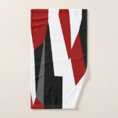 Abstract zwart, rood en wit bad handdoek (Handdoek)