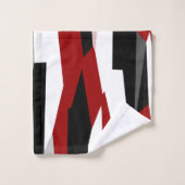 Abstract zwart, rood en wit bad handdoek (Wasdoekje)