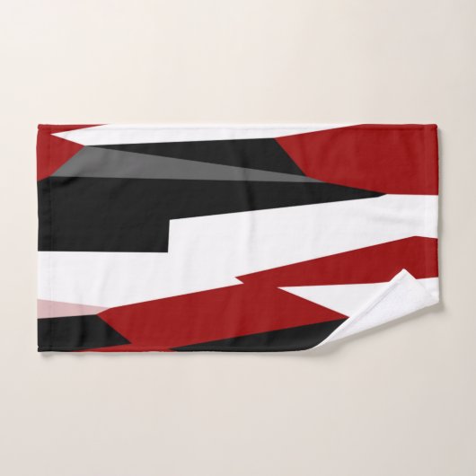 Abstract zwart, rood en wit bad handdoek (Handdoek)