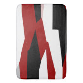 Abstract zwart, rood en wit badmat (Voorkant Verticaal)