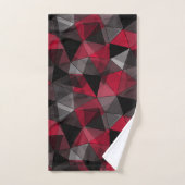 Abstract zwart, rood, grijs geometrisch. bad handdoek (Handdoek)
