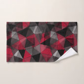 Abstract zwart, rood, grijs geometrisch. bad handdoek (Handdoek)