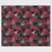 Abstract zwart, rood, grijs geometrisch. cadeaupapier (Vlak)