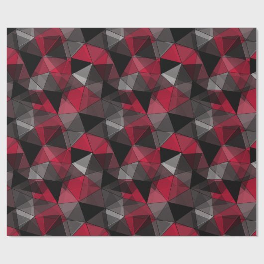 Abstract zwart, rood, grijs geometrisch. cadeaupapier (Vlak)