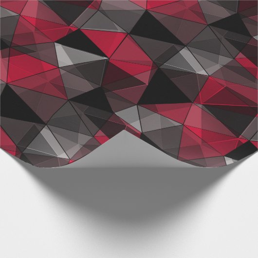 Abstract zwart, rood, grijs geometrisch. cadeaupapier (Hoek)