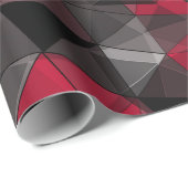 Abstract zwart, rood, grijs geometrisch. cadeaupapier (Rol Hoek)
