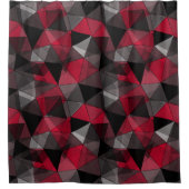 Abstract zwart, rood, grijs geometrisch. douchegordijn (Voorkant)