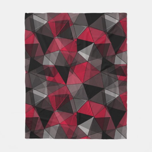 Abstract zwart, rood, grijs geometrisch. fleece deken (Voorkant)