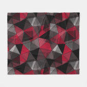 Abstract zwart, rood, grijs geometrisch. fleece deken (Voorkant (Horizontaal))