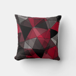 Abstract zwart, rood, grijs geometrisch. kussen