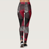 Abstract zwart, rood, grijs geometrisch. leggings (Achterkant)
