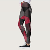 Abstract zwart, rood, grijs geometrisch. leggings (Links)