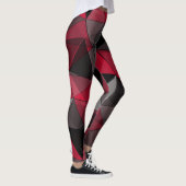 Abstract zwart, rood, grijs geometrisch. leggings (Rechts)