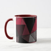 Abstract zwart, rood, grijs geometrisch. mok (Links)