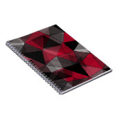Abstract zwart, rood, grijs geometrisch. notitieboek (Rechterzijde)