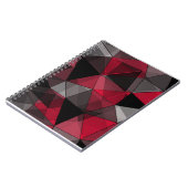 Abstract zwart, rood, grijs geometrisch. notitieboek (Linkerzijde)