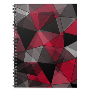 Abstract zwart, rood, grijs geometrisch. notitieboek