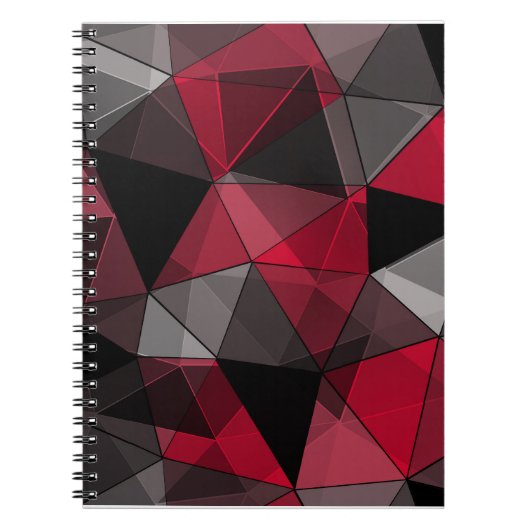 Abstract zwart, rood, grijs geometrisch. notitieboek (Voorkant)