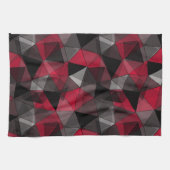 Abstract zwart, rood, grijs geometrisch. theedoek (Horizontaal)