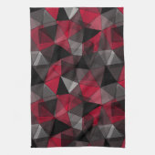 Abstract zwart, rood, grijs geometrisch. theedoek (Verticaal)