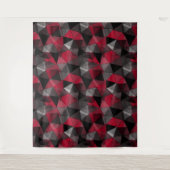 Abstract zwart, rood, grijs geometrisch. wandkleed (Voorkant)
