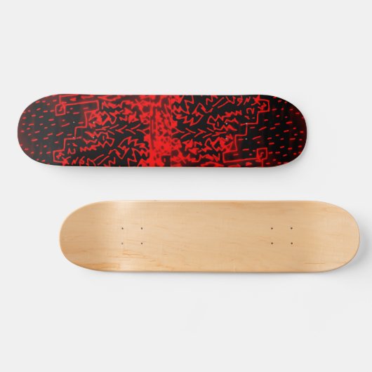 Abstract zwart/rood ontwerp #2 skateboard (Horizontaal)