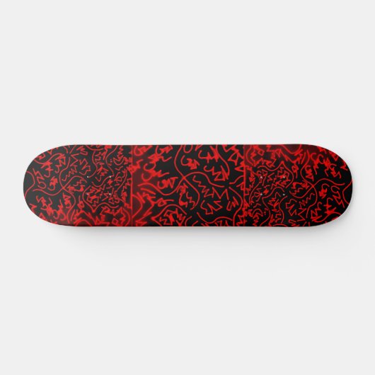 Abstract zwart/rood ontwerp #3 persoonlijk skateboard (Horizontaal)