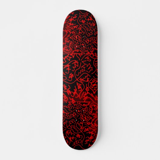 Abstract zwart/rood ontwerp #3 persoonlijk skateboard (Voorkant)