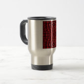 Abstract zwart-rood patroon reisbeker (Voorkant links)