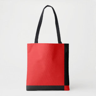 Abstract zwart-rood patroon tote bag