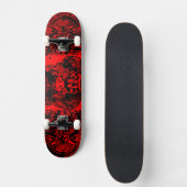 Abstract zwart/rood "Pitbull"-skateboard Skateboard (Voorkant)