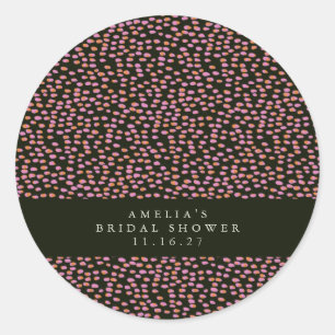 Abstract zwart roze dot Glam Aangepast Vrijgezelle Ronde Sticker