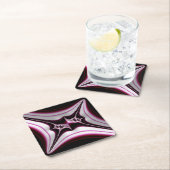 Abstract zwart-roze fractaalsymbool kartonnen onderzetters (Insitu)