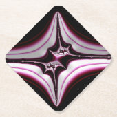 Abstract zwart-roze fractaalsymbool kartonnen onderzetters (Voorkant)