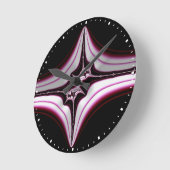 Abstract zwart roze symmetrisch fractal  ronde klok (Hoek)