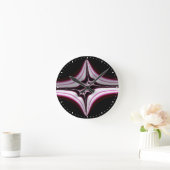 Abstract zwart roze symmetrisch fractal  ronde klok (Huis)