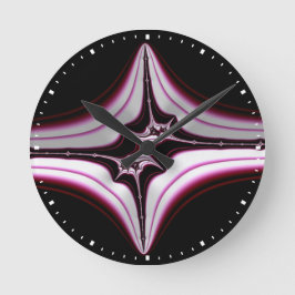 Abstract zwart roze symmetrisch fractal  ronde klok