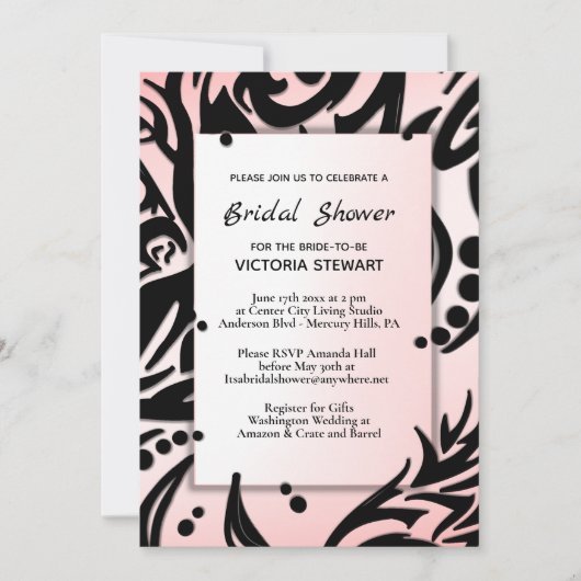 Abstract zwart-roze tribaal Vrijgezellenfeest Kaart (Voorkant)