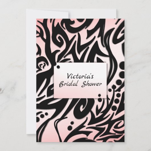 Abstract zwart-roze tribaal Vrijgezellenfeest Kaart (Achterkant)