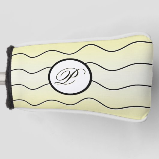 Abstract zwart-wit achternaam initiaal vervaagde g golfheadcover (Voorkant)