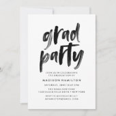 Abstract zwart-wit afstudeerfeest kaart (Voorkant)