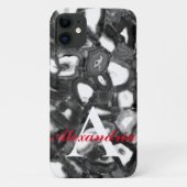 Abstract Zwart Wit Agaat geode monogram Case-Mate iPhone Case (Achterkant)