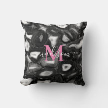 Abstract Zwart Wit Agaat geode monogram script