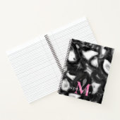 Abstract Zwart Wit Agaat geode monogram script Notitieboek (Binnen)