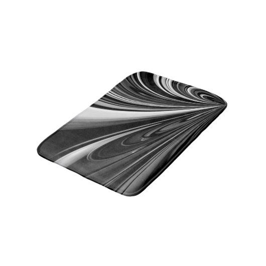 Abstract zwart-wit badmat (Gekanteld)